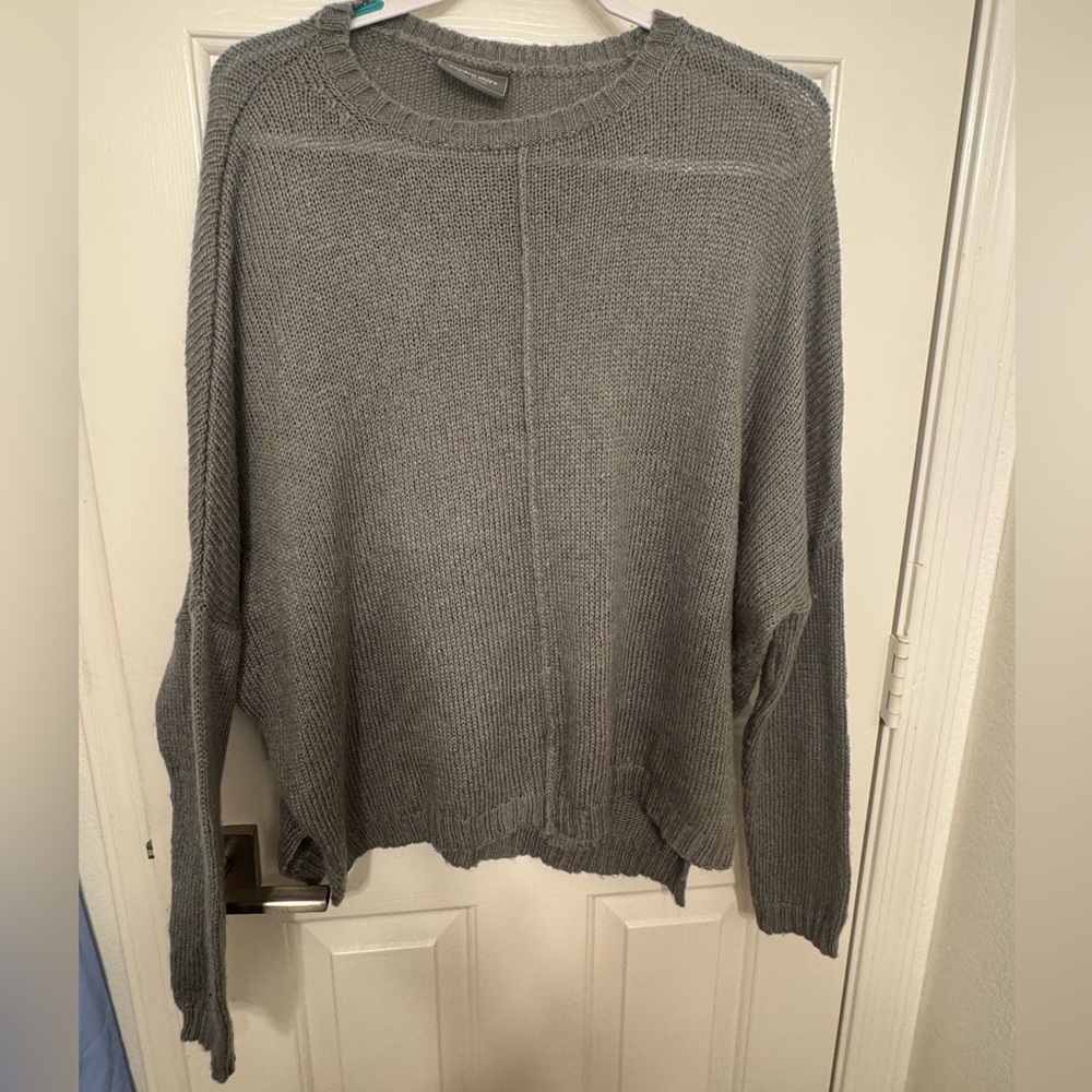 Wooden ships chunky slouchy gray sweater side slits size M/L